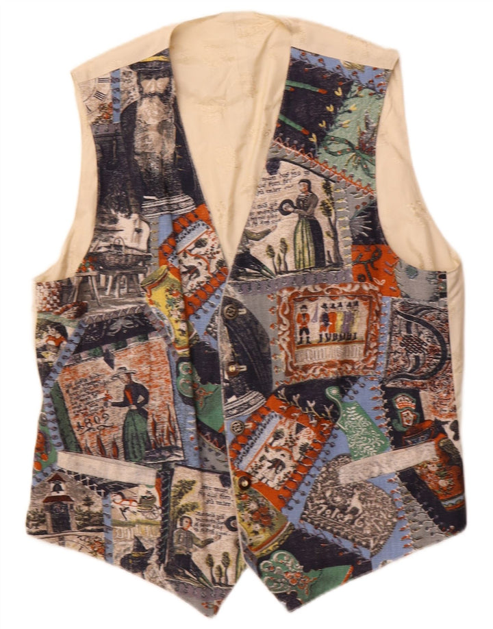 Julius Lang vestă cu grafică pentru bărbați IT 54 XL bej viscoză mozaic