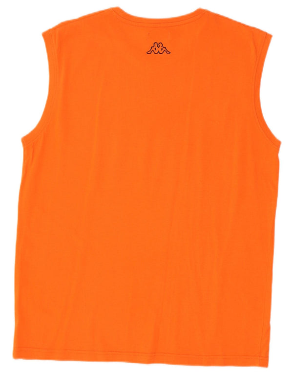 Kappa Mens Graphic Vest Top XL Orange Cotton