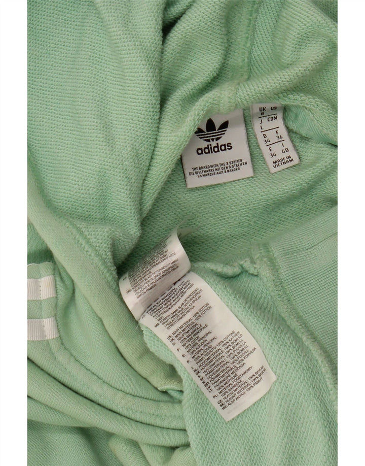 Jumper ADIDAS pentru femei, supradimensionat, cu glugă, UK 8, bumbac verde mic