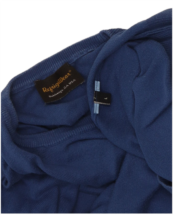 Refrigiwear Pulover pentru bărbați cu gât roșu, mare, albastru