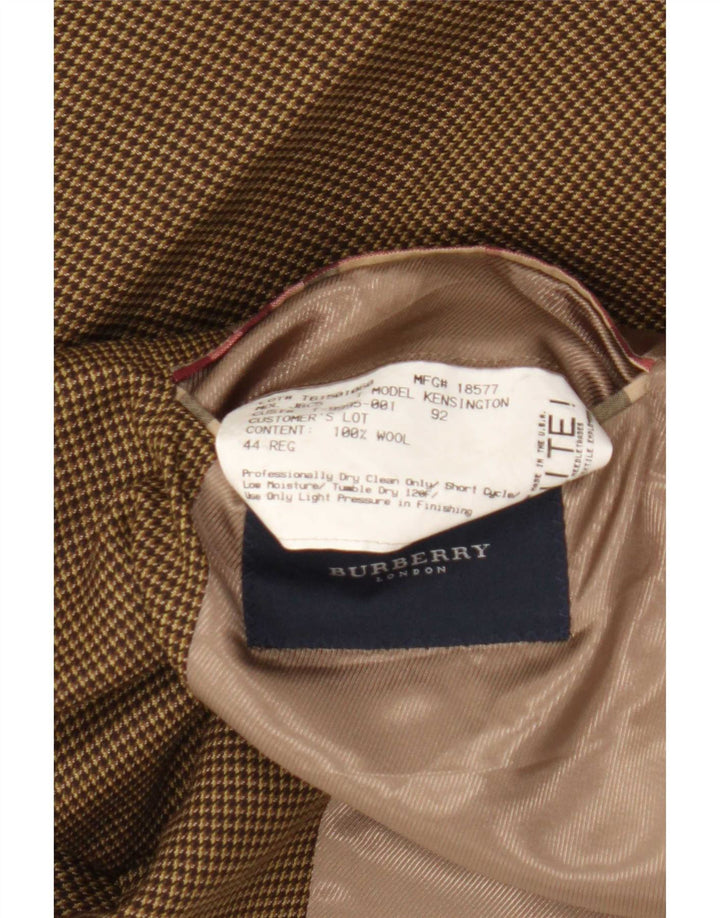 Jachetă Burberry pentru bărbați cu 2 nasturi, UK 44, lână mare maro cu picior de gală