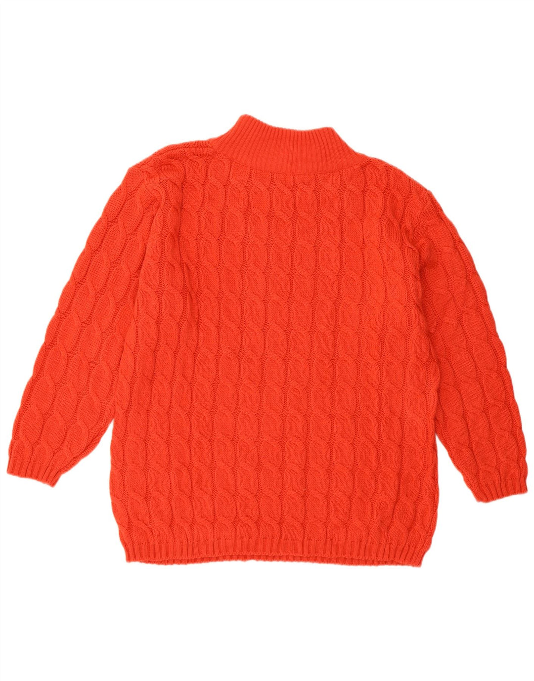 VINTAGE Pulover cu gât țestoasă pentru femei UK 14 Lână roșie medie