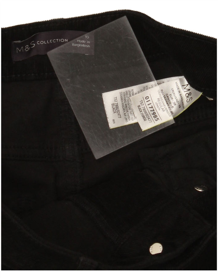 MARKS & SPENCER Pantaloni din velur pentru femei UK 10 Small W28 L30 Black