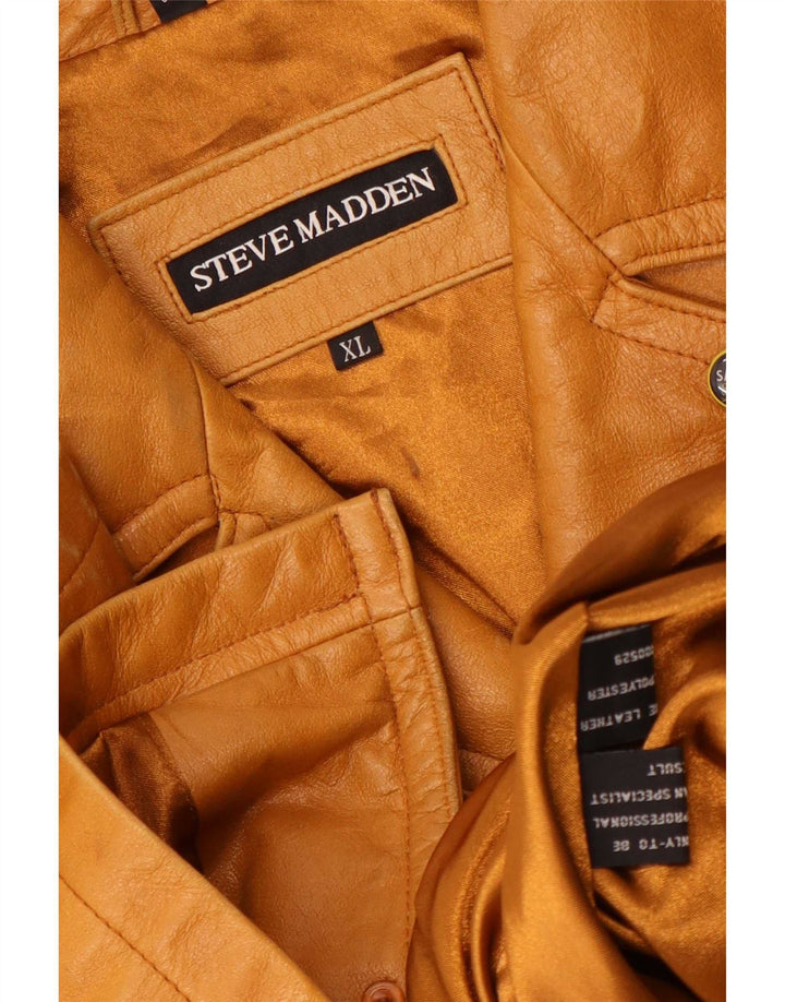 Jachetă de piele pentru bărbați Steve Madden UK 42 XL din piele bej