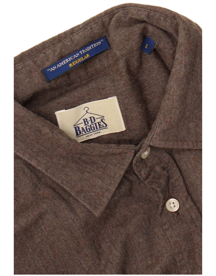 B.D. BAGGIES Cămașă de flanel pentru bărbați, de culoare mare, maro