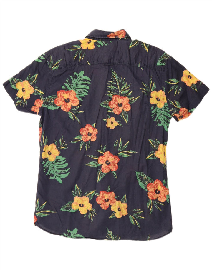 Cămașă cu mânecă scurtă pentru bărbați JACK & JONES, mare, albastru, bumbac floral