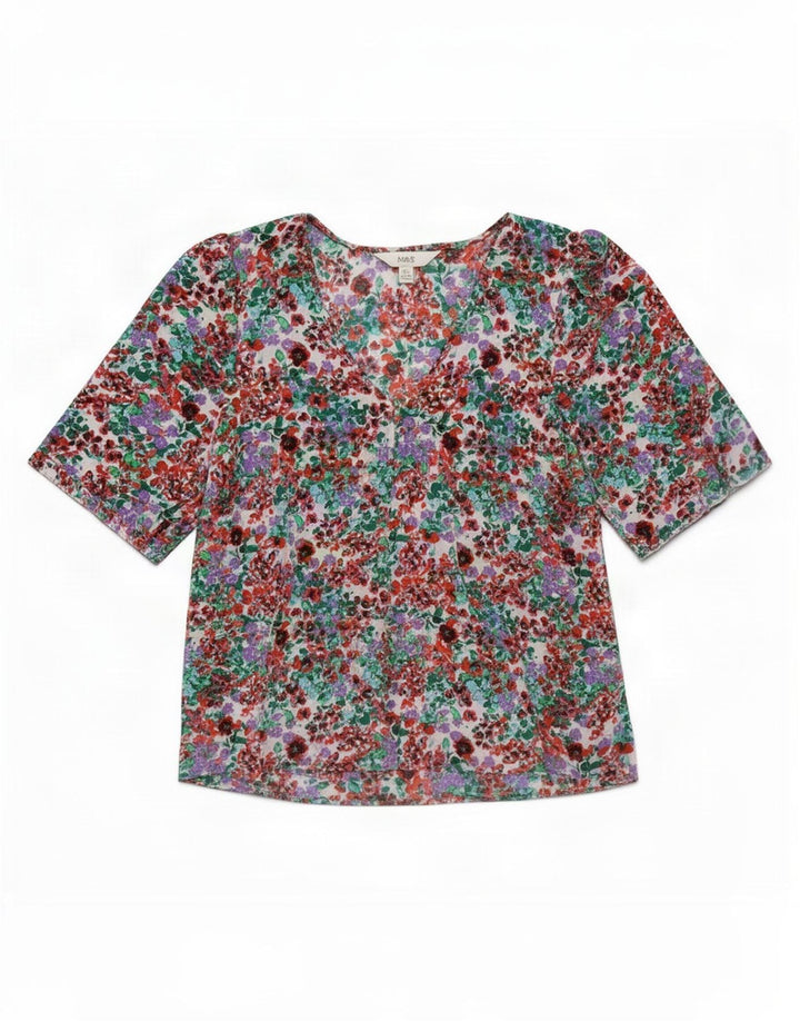 Bluză cămașă pentru femei Marks & Spencer UK 14 mare, multicoloră, florală