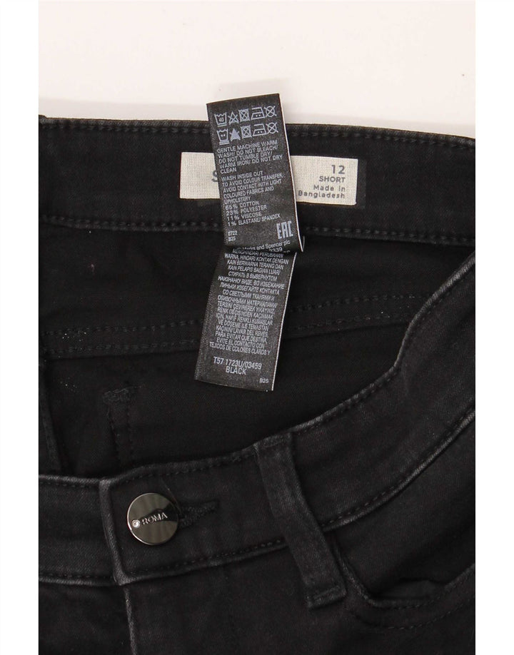 Marks & Spencer Blugi drepți scurti pentru femei UK 12 Medium W28 L29 Negri