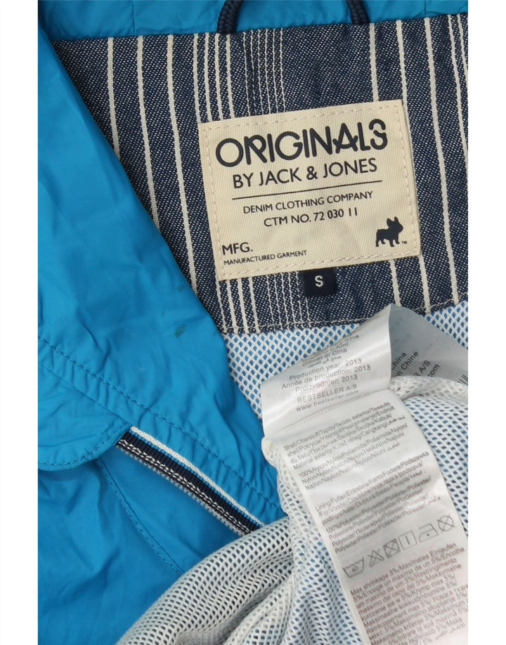 Jack & Jones Jachetă de ploaie cu glugă pentru bărbați UK 36 Small Blue Nylon
