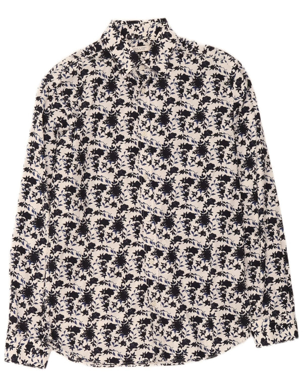 Cămașă Jack & Jones pentru bărbați, bumbac floral alb mediu