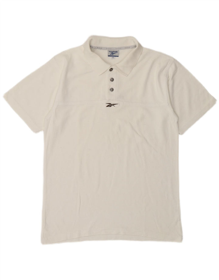 Tricou polo Reebok pentru bărbați, bumbac alb mediu
