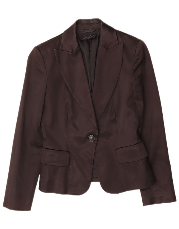 Sacou blazer pentru femei Luisa Spagnoli, cu 1 nasture, IT 42 Medium Black Acetat