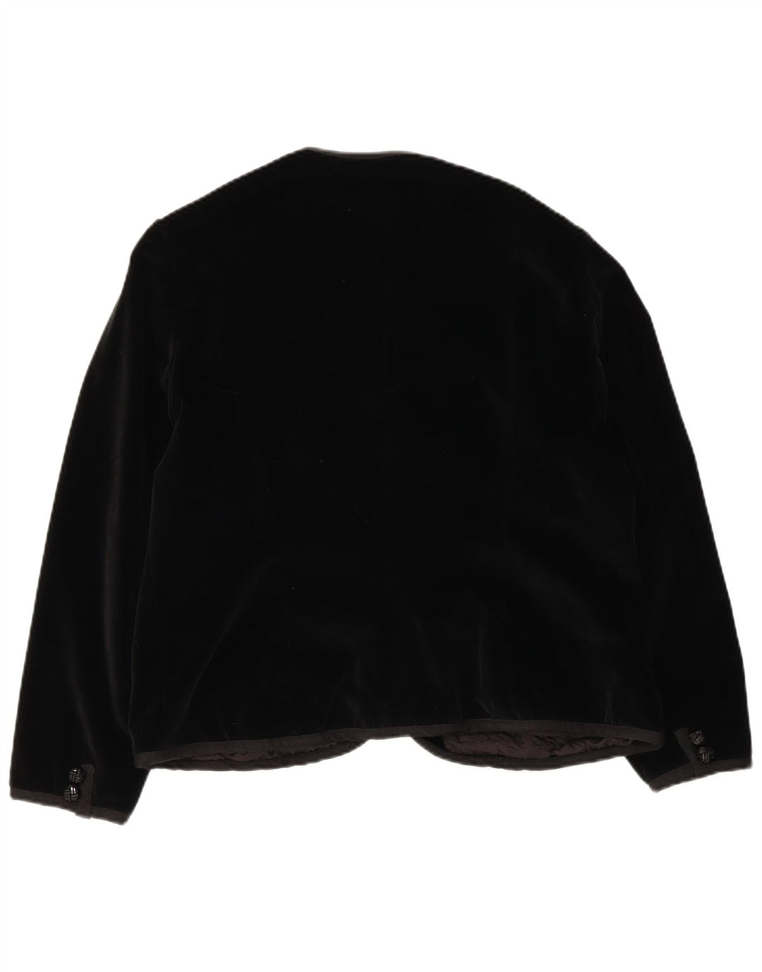 Jachetă vintage din catifea cu 5 nasturi pentru femei UK 14 Medium Black