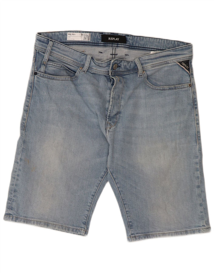 REPLAY Pantaloni scurți din denim pentru bărbați W24, mare, albastru, bumbac