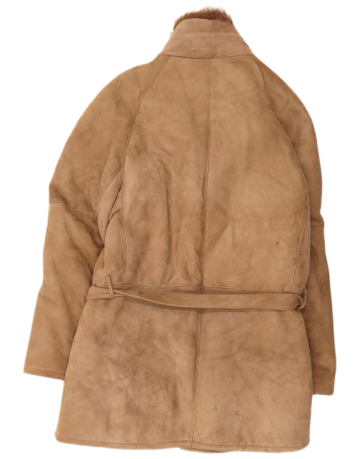 Pardesiu din shearling pentru bărbați vintage IT 46 Bej mic