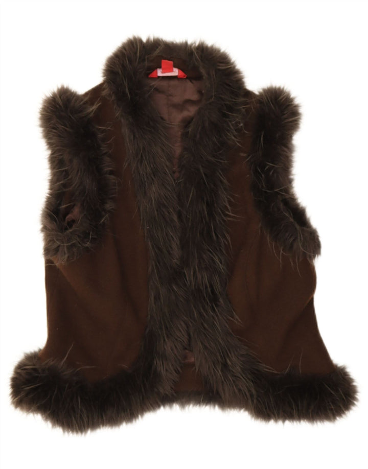 Gilet pentru femei Monsoon Crop Open UK 12 Lână maro medie