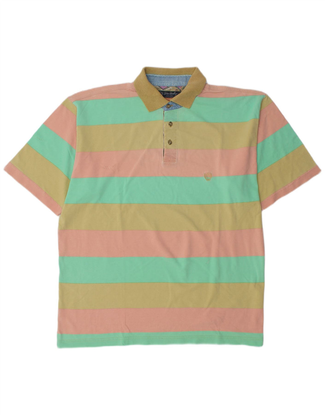 PETER HADLEY Tricou polo pentru bărbați XL, bumbac cu dungi multicolore