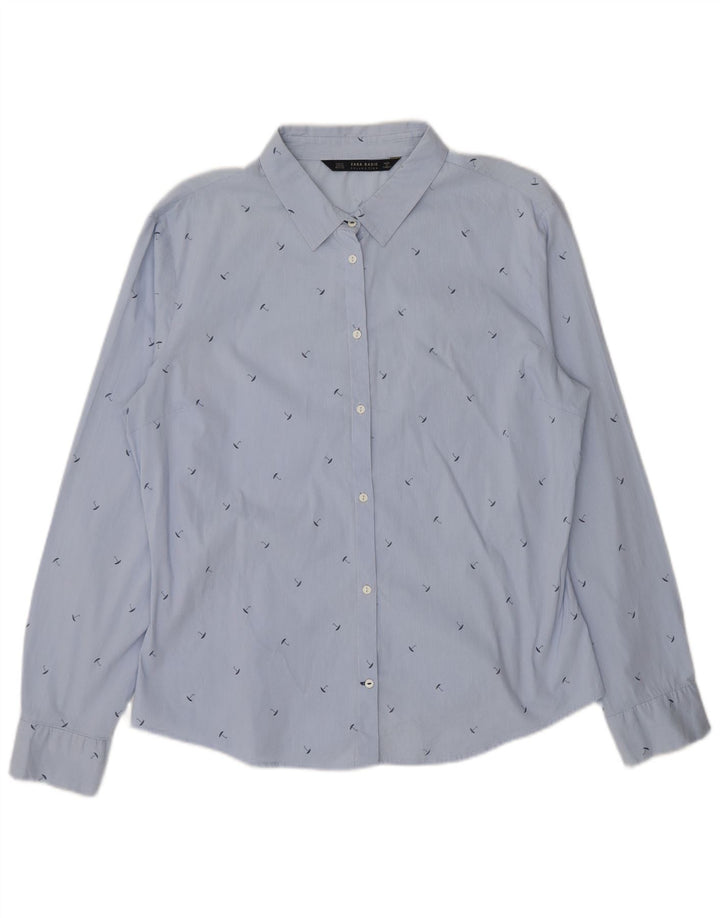 Cămașă pentru femei Zara cu model abstract UK 18 XL Albastru