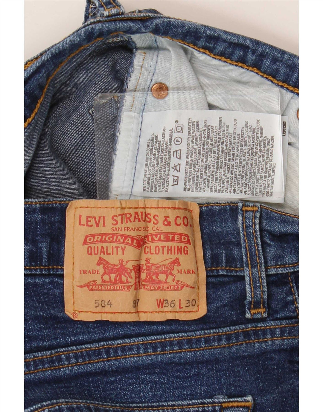 Blugi Levi's 584 Bootcut W36 L30 Bumbac albastru
