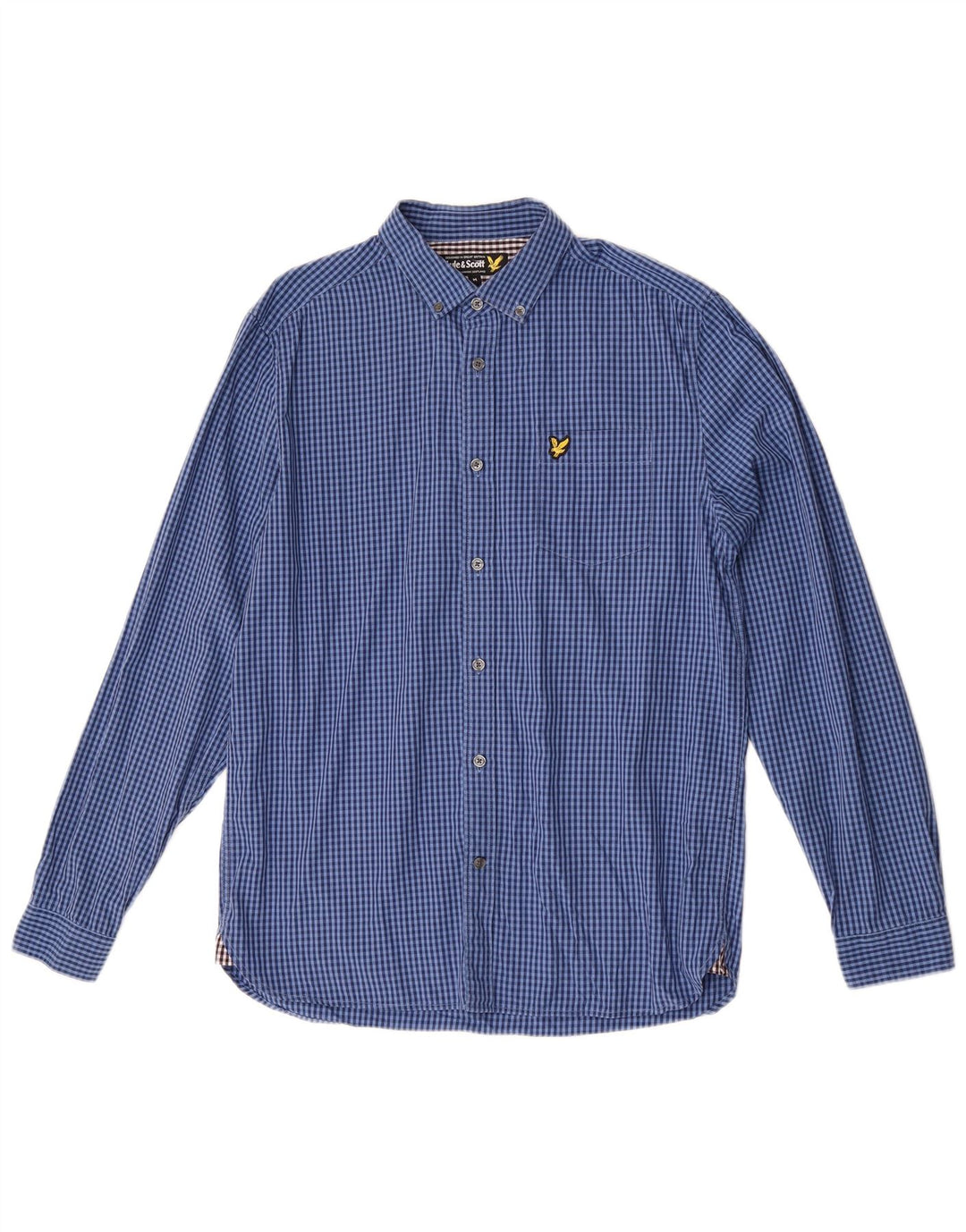 Cămașă pentru bărbați Lyle & Scott, din bumbac vichy albastru mediu