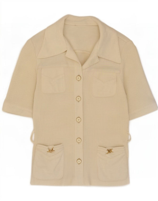 Pulover cardigan cu mânecă scurtă pentru femei Karner IT 40 Small Off White