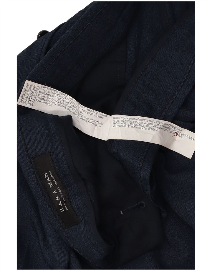 Pantaloni de costum slim pentru bărbați Zara EU 40 Mediu L31 L32 Bleumarin Poliester