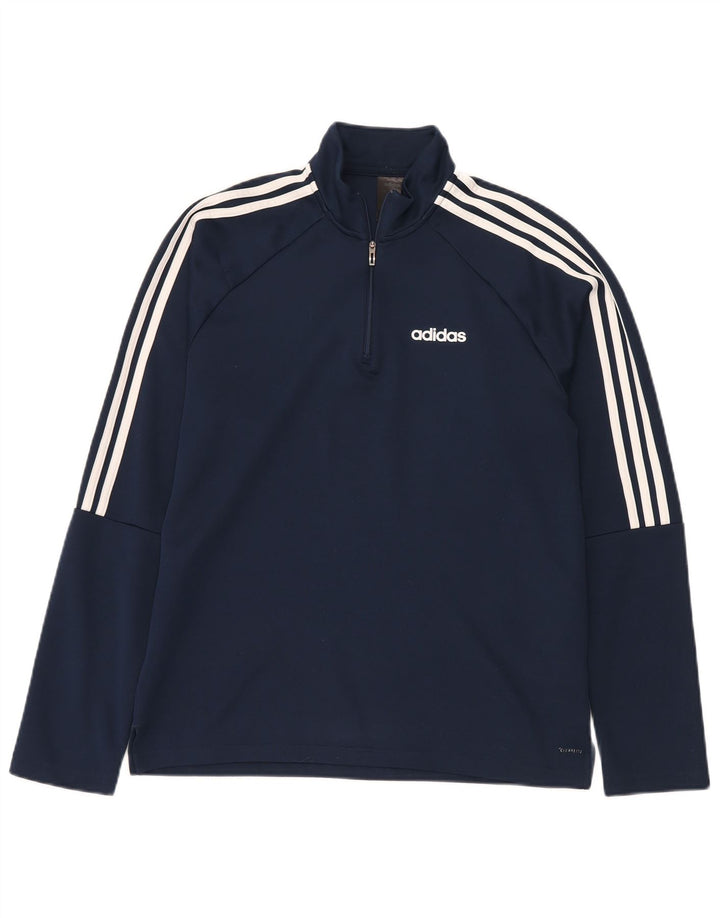 Adidas bărbați Climalite Zip Neck Top cu mânecă lungă mare, bleumarin, poliester