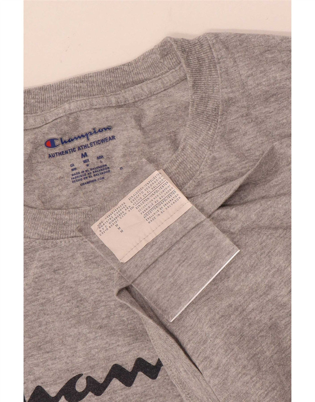 Tricou grafic pentru bărbați Champion Top din bumbac gri mediu