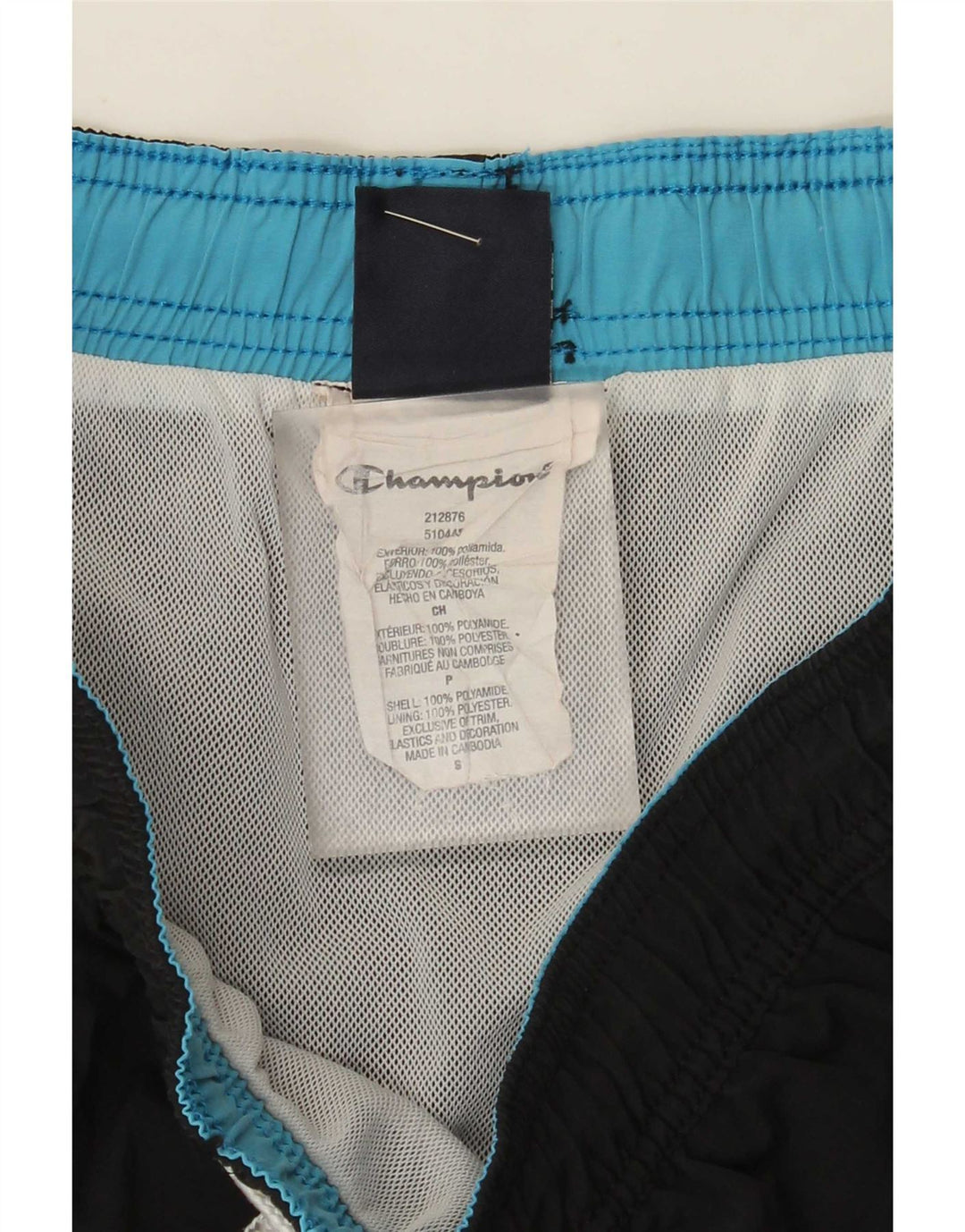 Pantaloni scurți de înot Champion pentru bărbați, poliamidă neagră mică