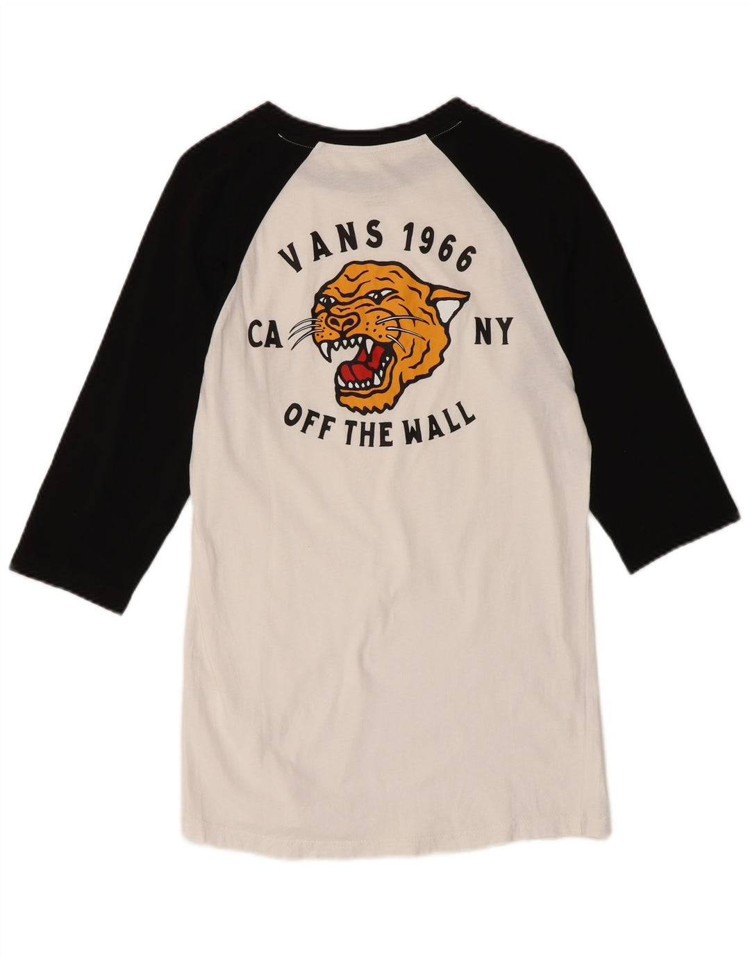VANS Slim Fit Graphic Top cu mâneci 3/4 UK 10 Small, alb, color block
