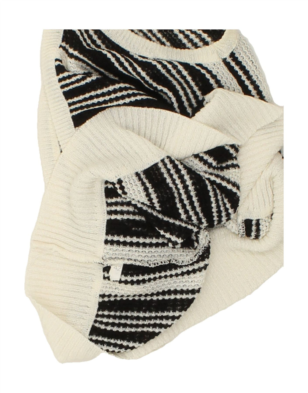 VINTAGE Womens Knit Crop Top IT 42 Medium Black Striped Vintage Vintage and Second-Hand Vintage from Messina Hembry 