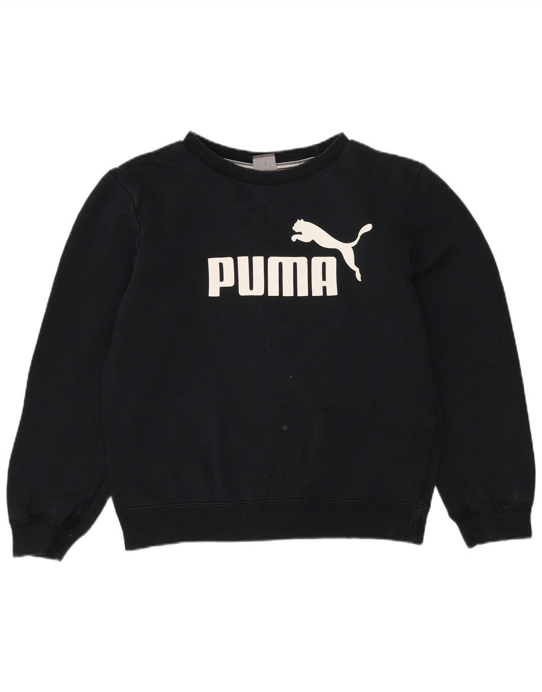 Pulover pentru fete Puma Crop Graphic Pulover 11-12 ani Poliester negru