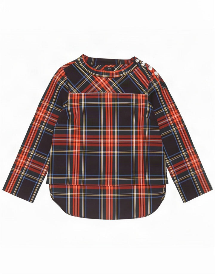 Bluză cu mânecă lungă pentru femei J. Crew Top US 8 Medium în carouri multicolore