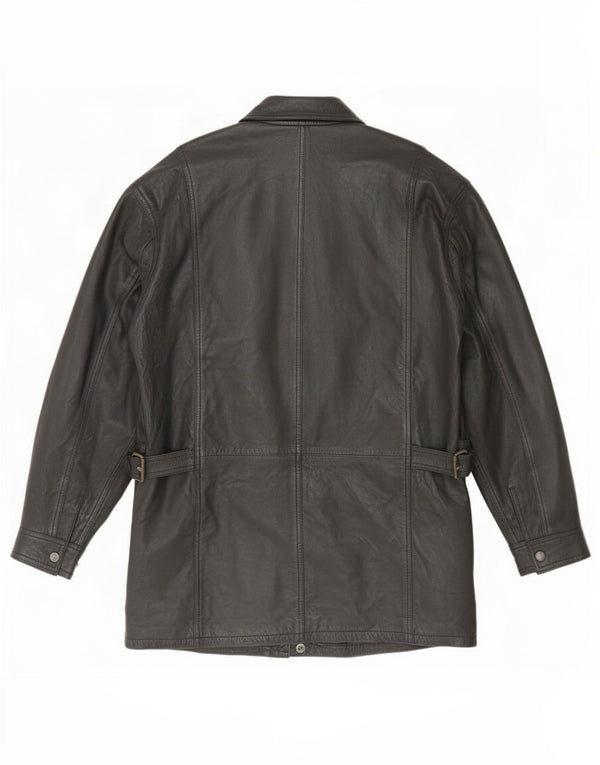 Jachetă de piele vintage pentru bărbați UK 42 XL neagră