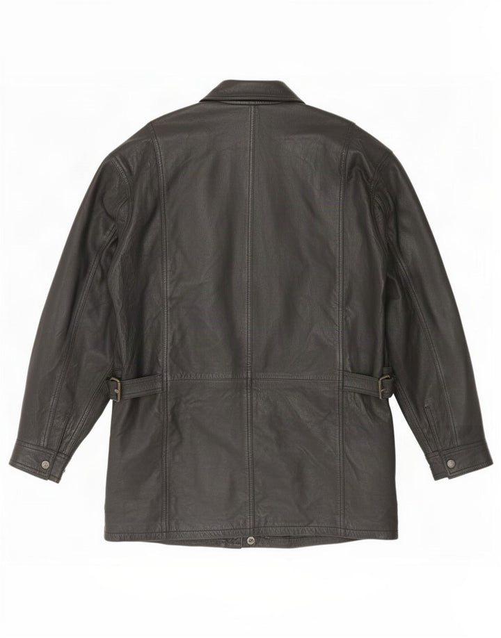 Jachetă de piele vintage pentru bărbați UK 42 XL neagră