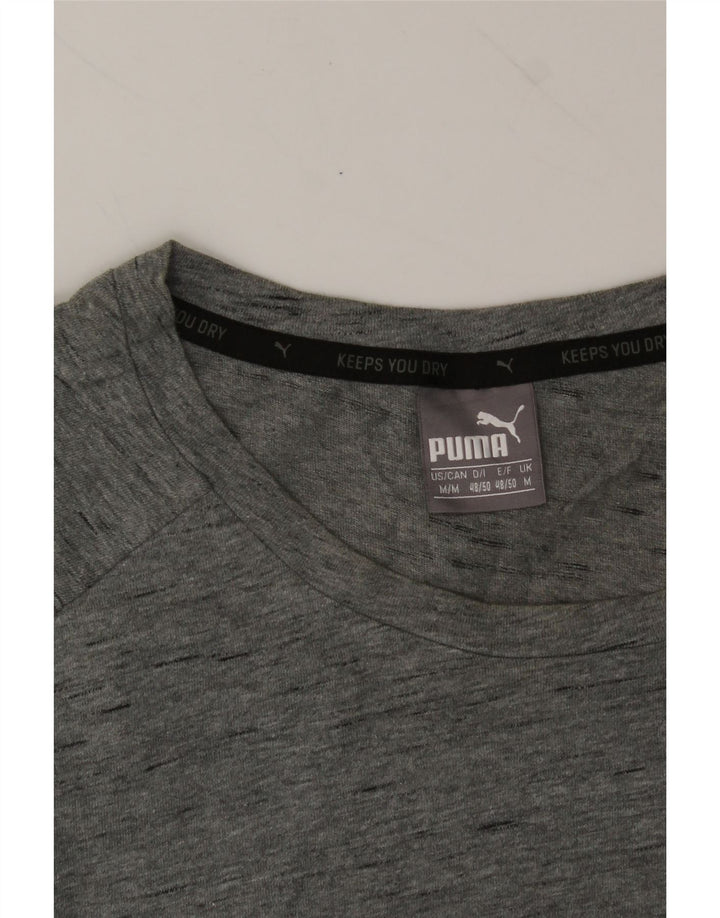PUMA Mens T-Shirt Top Medium Grey Flecked Cotton Vintage Puma and Second-Hand Puma from Messina Hembry 
