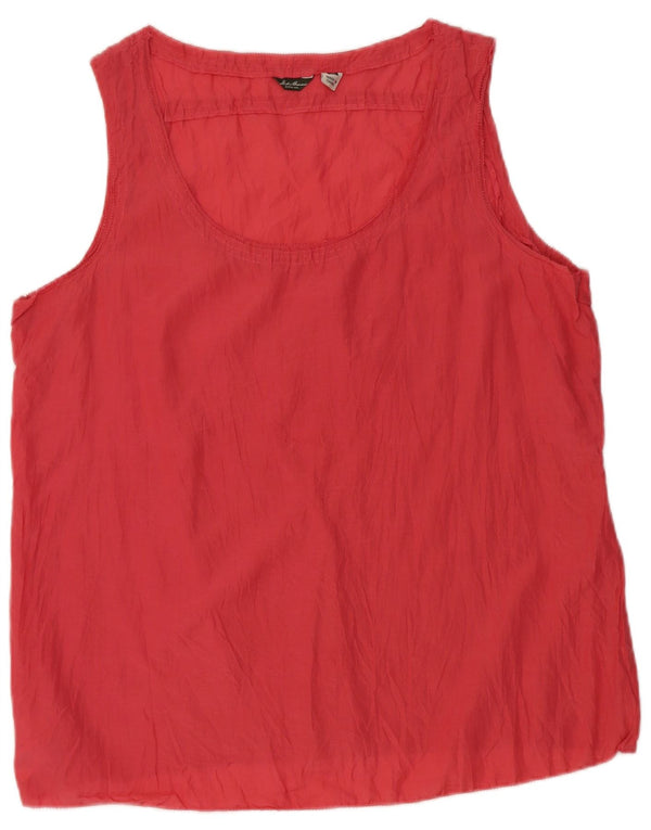 EDDIE BAUER Womens Sleeveless Blouse Top UK 18 XL Pink Cotton