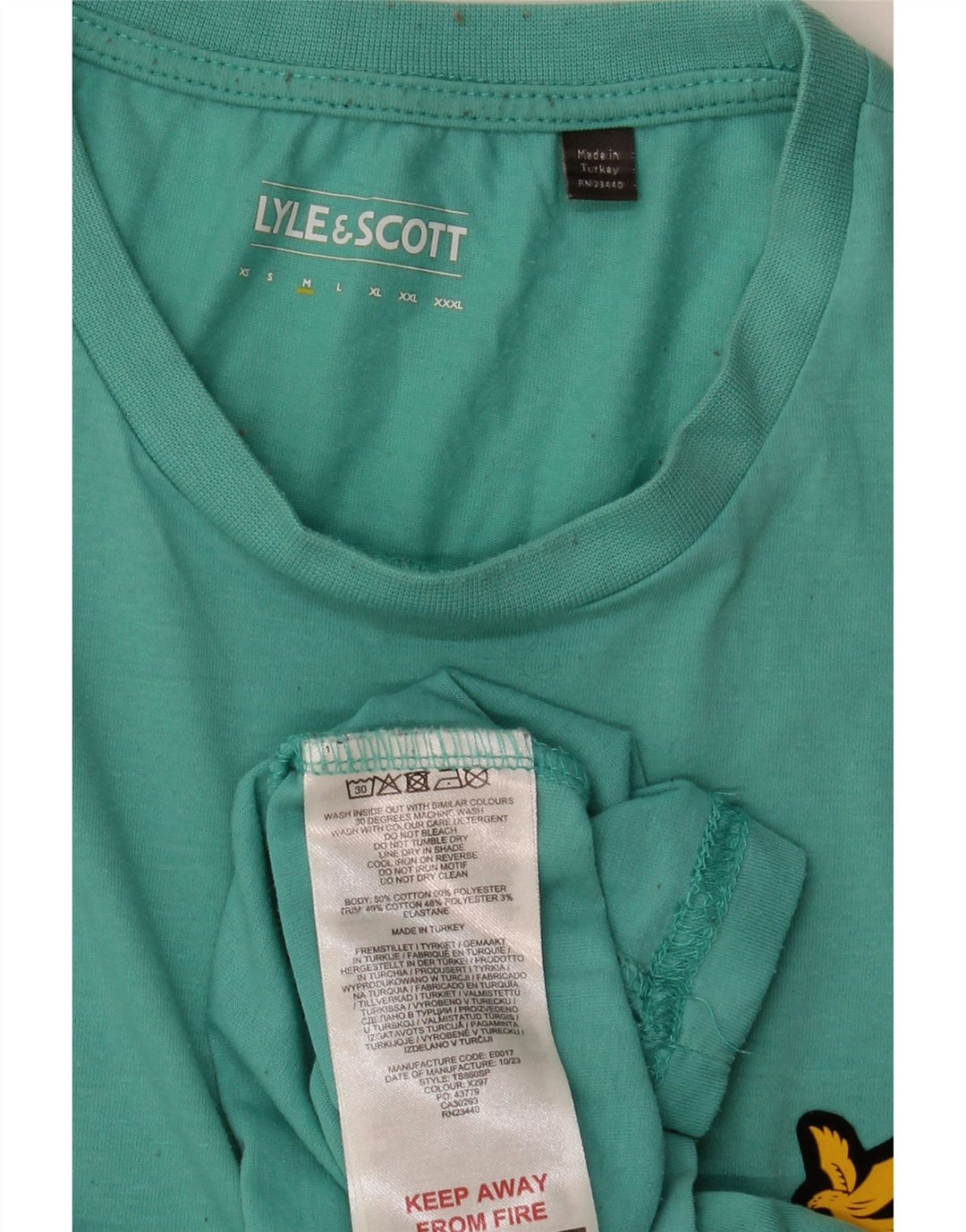 LYLE & SCOTT Tricou pentru bărbați Top din bumbac turcoaz mediu