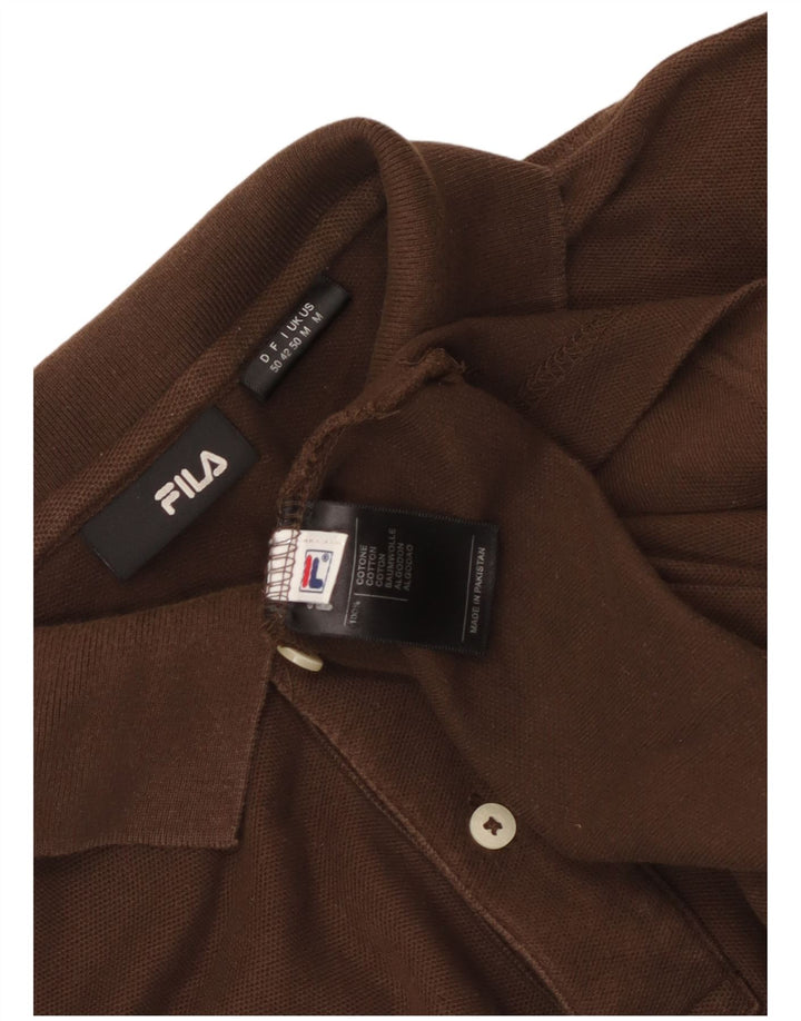 Tricou polo Fila pentru bărbați, bumbac maro mediu