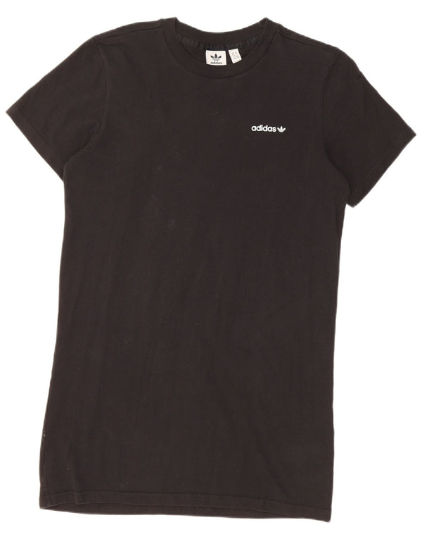 Rochie tricou grafic Adidas pentru femei UK 4/6 XS bumbac negru