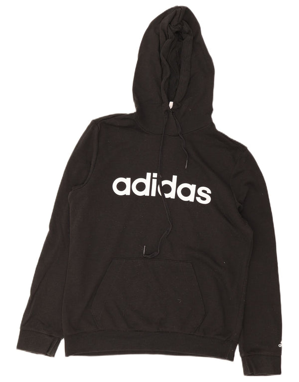 Pulover Adidas pentru femei Graphic Hoodie UK 12/14 Medium Black Bumbac