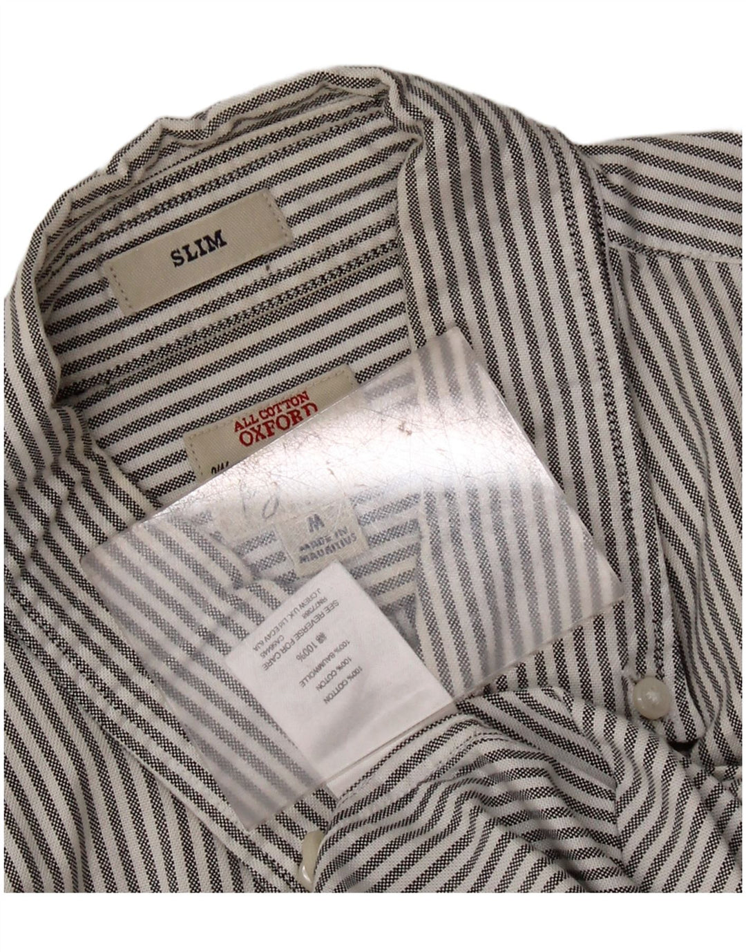 Cămașă Oxford Slim Fit pentru bărbați J. CREW, bumbac cu dungi, gri mediu