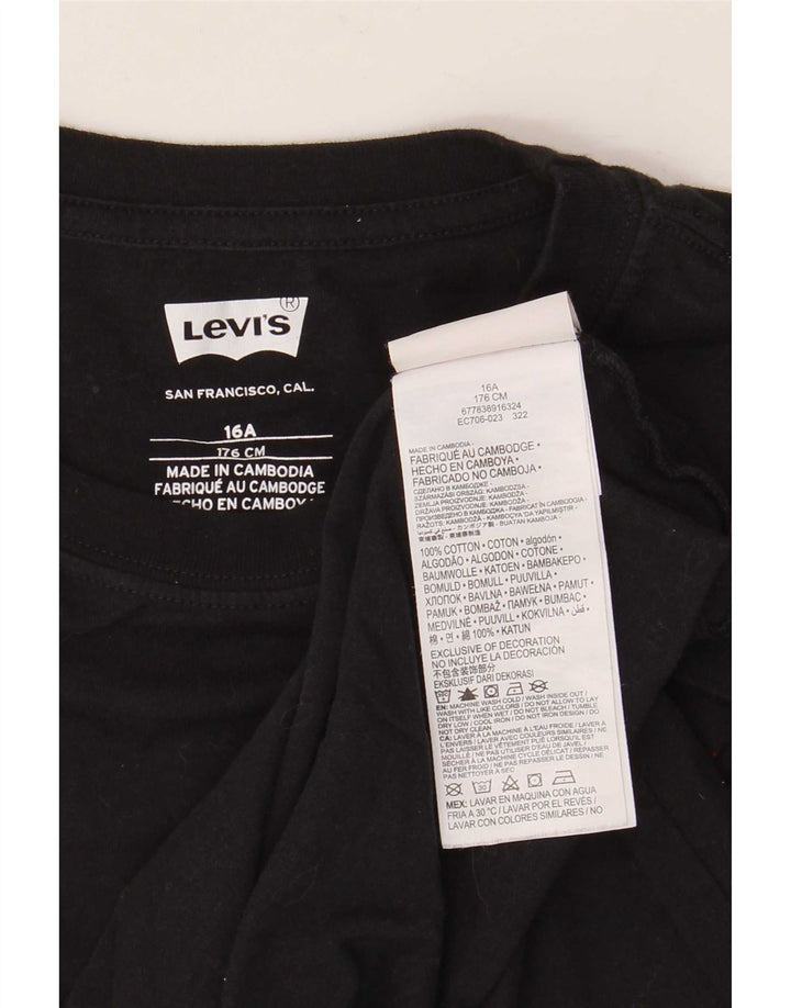 Levi's Top pentru băieți cu mânecă lungă 15-16 ani, bumbac negru