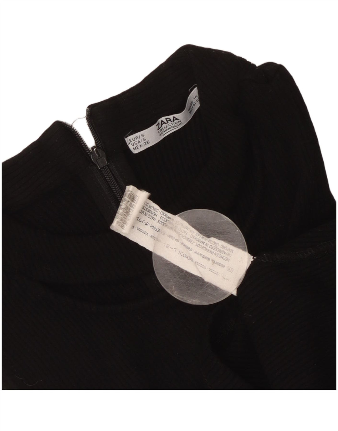 Crop Top fără mâneci pentru femei Zara UK 8 Small Black Viscose
