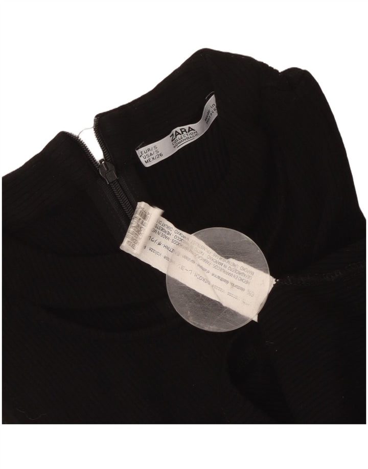 Crop Top fără mâneci pentru femei Zara UK 8 Small Black Viscose