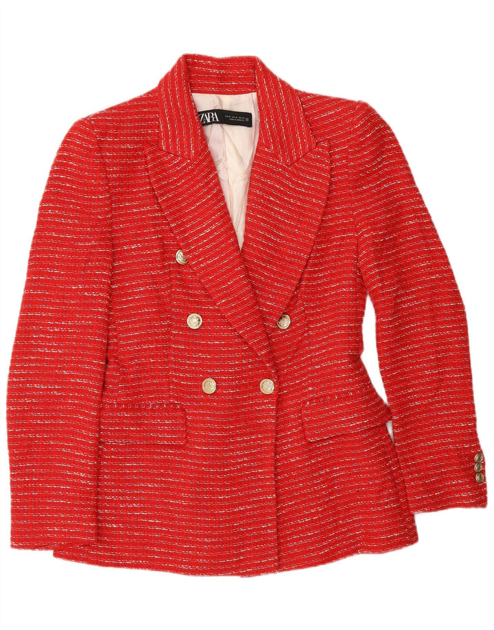 Jachetă Blazer pentru femei la dublu piept Zara UK 6 XS cu dungi roșii