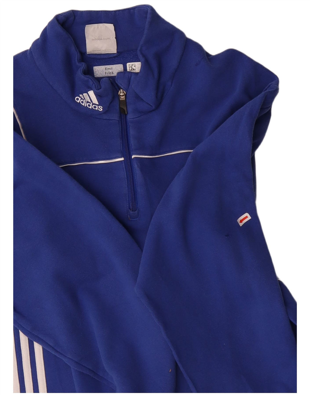 Pulover ADIDAS pentru bărbați, cu fermoar și gât, UK 48/50 XL Albastru