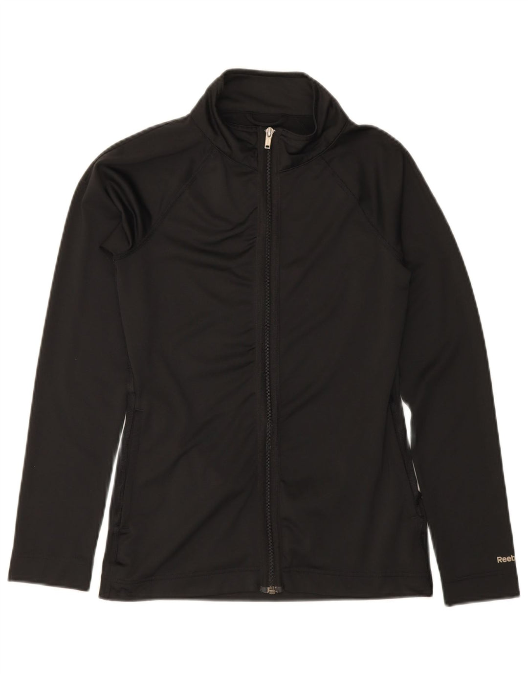 REEBOK Womens Tracksuit Top Jacket UK 10 Small Black Polyester