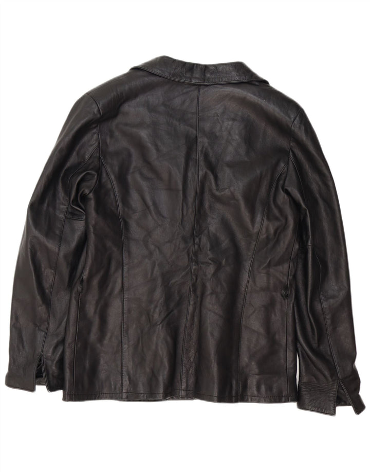 Geacă de piele vintage pentru femei IT 52 2XL neagră