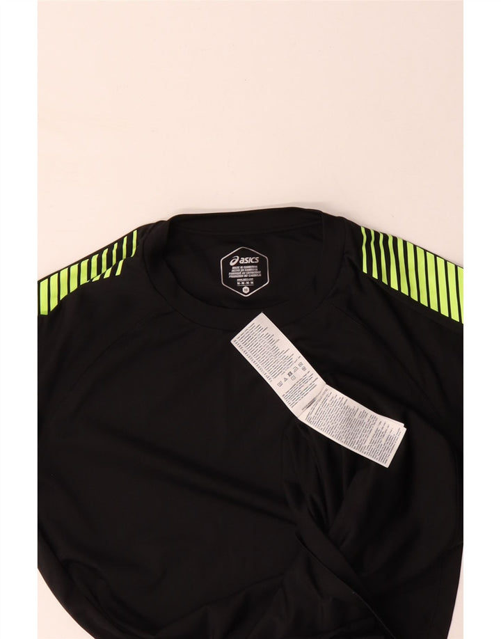 Tricou pentru bărbați ASICS Top Mediu Negru Poliester Bloc de culoare